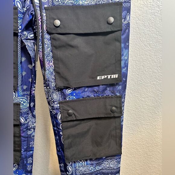 NWT EPTM Men’s The Perfect Example Blue Black Bandana Pants - Size Medium/32 - Picture 5 of 8